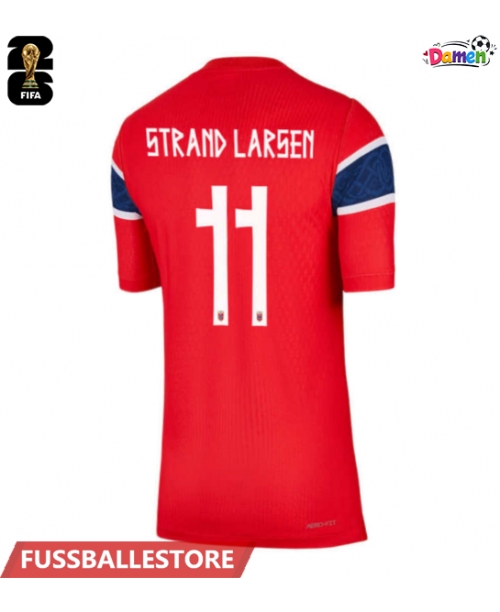 Günstige Norwegen Jorgen Strand Larsen #11 Heimtrikot Damen WM 2026 Kurzarm